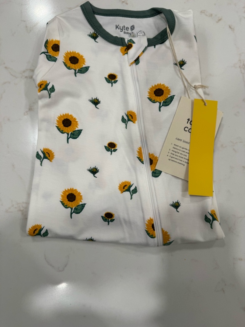 Kyte Baby Sunflower Zippered Romper - Sunflower - Picture 4 of 5